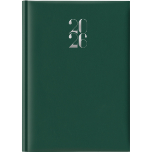 Agenda 2026 giornaliera gommato s/d abbinati 14,3x20,5 cm Verde 25-064000404C