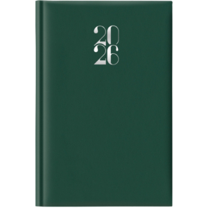 Agenda giornaliera 2026 formato 11 x 16,5 cm copertina Verde gommata 25-062100404C