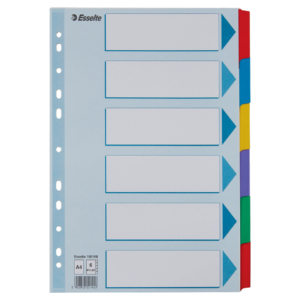 Divisori intercalari Esslete Mylar 6 tasti colorati f.to A4 100168
