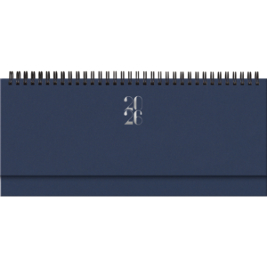Planning settimanale 2026 con spirale formato 28,8 x 11,7 cm copertina Blu gommata -  25-023000401C