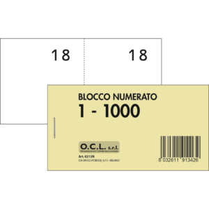 Blocchi lotteria Madre/Figlia O.C.L. - serie numerata da 1 a 1000 Bianco - 0213N (conf.10)