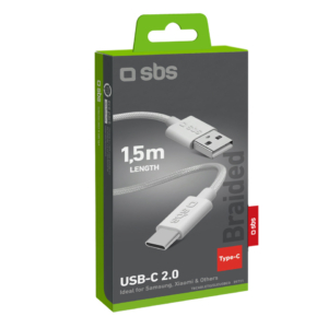 Cavo in tessuto SBS USB a type-C - lunghezza 1,5m - Grigio TECABLETISSUEUSBCG