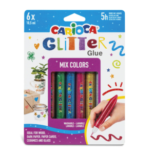 Colle colorate 10,5 ml Carioca effetto glitter - Colori Assortiti mix - 42112 (conf.6)