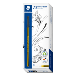 Penne a sfera Staedtler Noris Stick 434 Nero - tratto fine 0,25 mm - 434F-09 (conf.20)