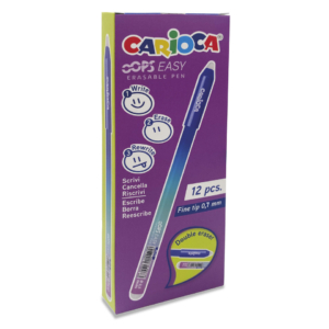 Penne cancellabili Carioca Oops Easy punta media 0,7 mm Blu 43500/02 (conf.12)