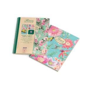 Blocco maxi spiralato Pigna Nature Flowers A4 - 120 fogli - 4 fori - 5 mm 0215124T5