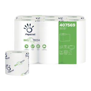 Carta igienica 2 veli Papernet Bio Tech in pura cellulosa - Bianca 407569 (conf.12 rotoli)
