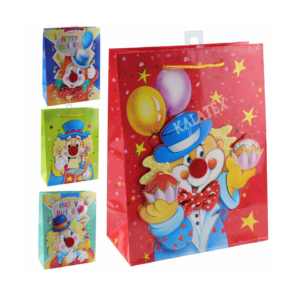 Shopper Saemec Clown 4 soggetti 19x9x25 cm SC76781 (conf.12)