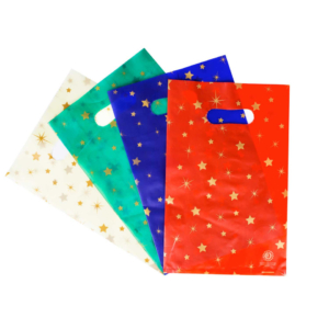 Borse shopper Decoration Star natalizie in PE - Colori Assortiti 25x40 cm - SHE743MIX (conf.100)