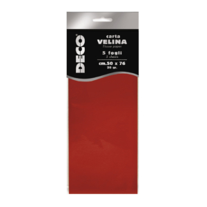 Carta velina CWR - 50x76 cm - 20g/m² Rosso 12283/06 (conf.5 fogli)