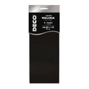 Carta velina CWR - 50x76 cm - 20g/m² Nero 12283/20 (conf.5 fogli)