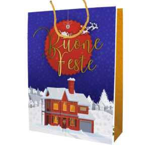 Shopper Natalizie Biembi Premium ''Buone feste'' - 18x23x10 cm - BXS202P11B (conf.6)