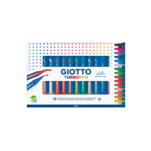 Pennarelli Giotto TurboPro doppia punta scalpello-pennello - conf. da 15 colori assortiti - F427800