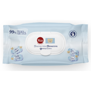 Salviettine Sensitive Trudi Baby Care 99% acqua pura 100% tessuto naturale con tappo - 00771 (conf.64 salviette)
