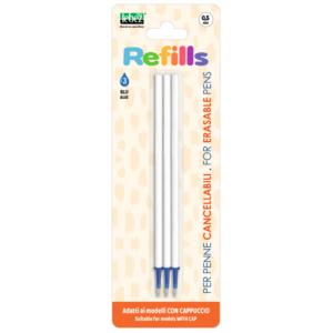 Inchiostro cancellabile Lebez blu per penne con cappuccio 0,5 mm - 81807 (12 conf. da 3 refill cad.)