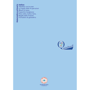 Quaderno rigatura universale Logos Quirebook A4 40 fogli - copertina celeste matematica primaria - quadretti 5mm