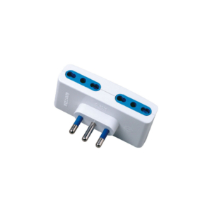 Adattatore di rete spina 2P+T 16A 4 prese bipasso 10/16A MKC bianco 492518027
