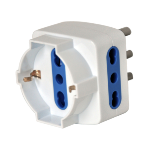 Adattatore di rete triplo e presa Schuko bianco MKC con 2 prese 16A 492518068