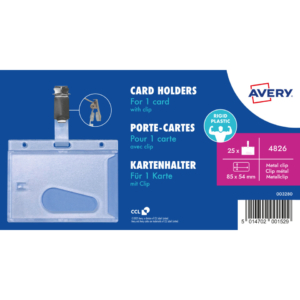 Porta Badge di sicurezza rigidi con clip Avery 54x85 mm - trasparente - 4826 (conf.25)