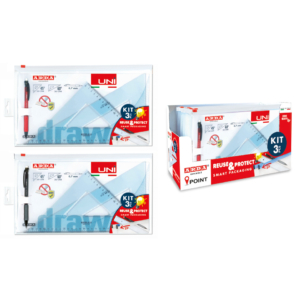 Set coppia di squadre + portamine linea Arda Uni 45 e 60° 70330ZIP