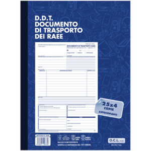 Blocchi DDT dei RAEE O.C.L. 25x4 copie - 21,6x29,7 cm 0446 (conf.5)