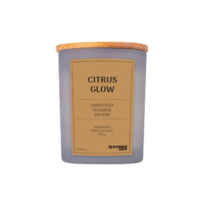 Candela di soia in vaso di vetro con coperchio in legno Donau Home 200 g Citrus Glow - 45361411-10