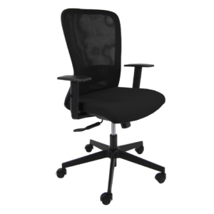 Seduta operativa Unisit Eris schienale in rete sedile in tessuto ignifugo con braccioli nero - EIA/BRF/IN