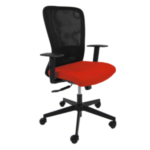 Seduta operativa Unisit Eris schienale in rete sedile in tessuto ignifugo con braccioli rosso - EIA/BRF/IR