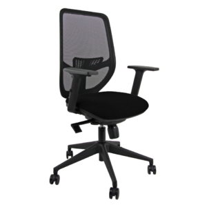 Seduta operativa Unisit Aria schienale in rete sedile in tessuto ignifugo con braccioli nero - AZA/BRF/IN