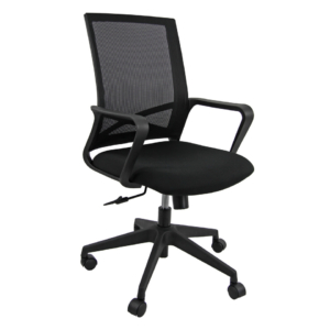 Poltrona direzionale Unisit CH7 Eco smart schienale in rete e braccioli nero CH7/KN