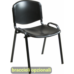 Sedie visitatore a 4 gambe Unisit Dado struttura nera - PPL nero D5PS/2/NE_new (conf.2)
