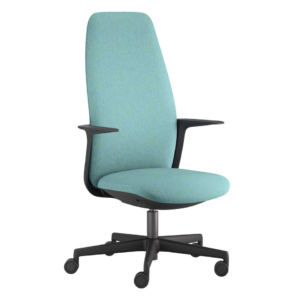 Seduta semi-direzionale ergonomica Unisit Levita con braccioli tessuto convert blu melange 7311 - LVA/D7BM