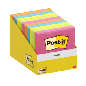 Foglietti riposizionabili Post-it® colori assortiti 76x76 mm - blocchetti da 100 fogli - 6820-COL-W10 (conf.10 blocchetti)