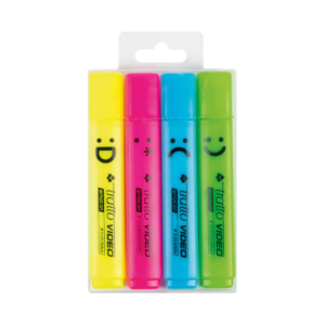 Evidenziatori Tratto Video Emotion in astuccio appendibile colori assortiti - F838701 (conf.4)