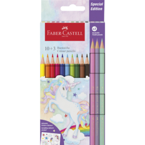 Matite colorate Faber-Castell fusto esagonale Classic unicorno - 111219 (conf.10 + 3 Pastel)