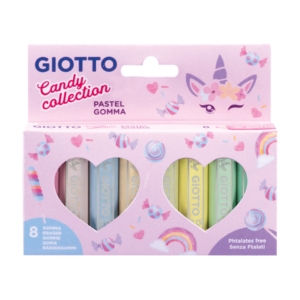Gomme GIOTTO Pastel Candy Collection in astuccio appendibile colori assortiti - F232300 (conf.8)