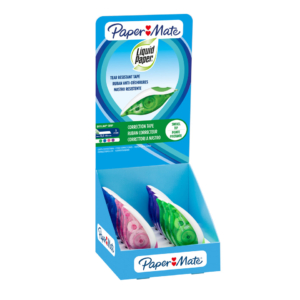 Espositore 24 correttori a nastro Paper Mate Dryline grip 5 mm x 8,5 m - 2223252