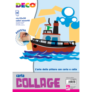 Album carta rasata adesiva Deco 35x50 cm - 80g/m² - 20 fogli - colori assortiti 700/20