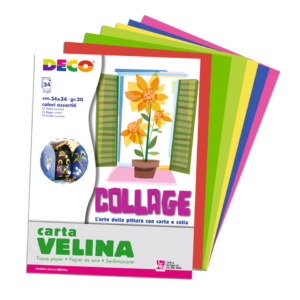 Carta velina Deco 24x34 cm - 20g/m² - colori assortiti 706/24 (conf.24 fogli)