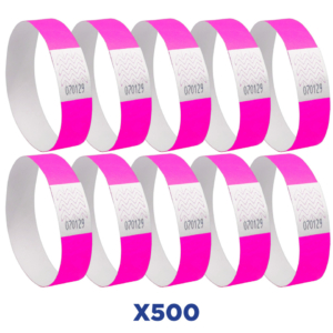 Braccialetti identificativi in Tyvek® Avery resistenti all'acqua - rosa fluo - TYVPK-50 (conf.500)
