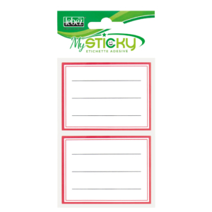 Etichette Lebez 7x5,4 cm - bordo rosso - A4094 (conf.10 buste da 12 etichette cad.)