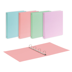 Raccoglitori Favorit 22x30 cm 4 anelli tondi Ø 30 mm - colori assortiti linea Pastel - 400198067 (conf.10)