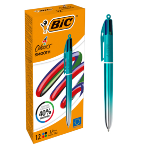Penne a sfera a scatto BIC 4 Colours 1 mm Smooth Gradient Verde Acqua - 524092 (conf.12)