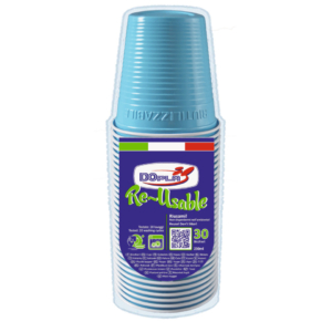 Bicchieri in PS Dopla Reusable 230 ml turchese - 22704 (conf.30)