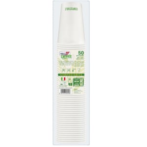 Bicchieri in carta compostabili Dopla Green 350 ml bianco - 33394 (conf.50)
