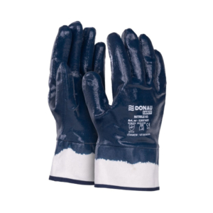 Guanti da lavoro Donau Safety in cotone rivestiti di nitrile blu Tg. 10 - 32051631-10 (conf.12)