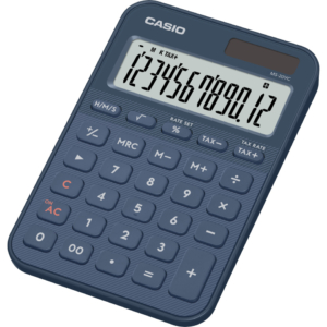 Calcolatrice da tavolo Casio solare o a batteria - display 12 cifre - blu MS-20YC-NY-W-EP