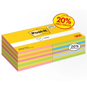 Foglietti riposizionabili Post-it® Cubo 76x76 mm - 450 foglietti - VALUE PACK da 2 cubi - colori assortiti