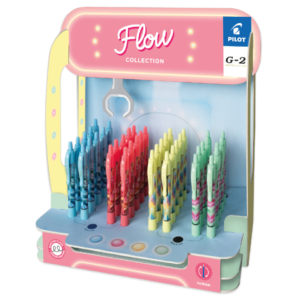 Espositore 48 penne gel a scatto Pilot G-2 Flow Limited Edition 0,7 mm inchiostro blu e nero - 010173