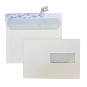 Buste senza finestra Blasetti Strip 90 con lembo strip - 90g/m² bianco - 16x23 cm - 0077 (conf.500)